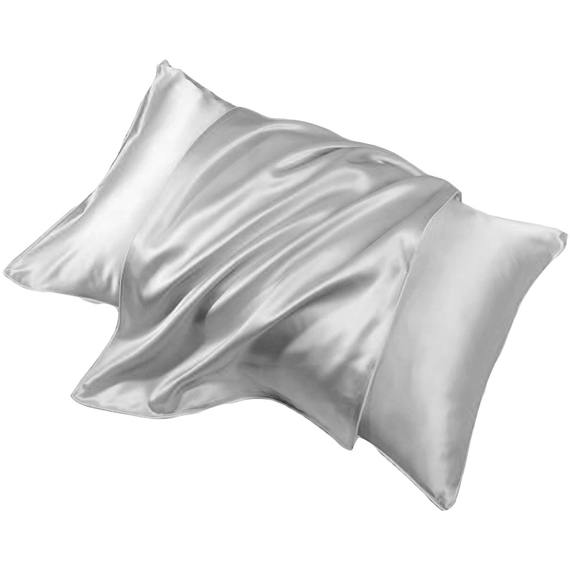 Beauty of Orient Silver Silk Pillowcase And Eye Mask And Hair Scrunchies Set